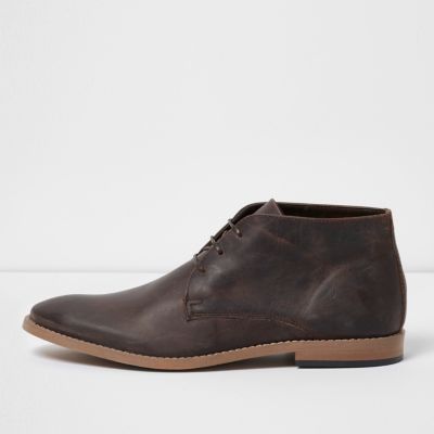 Dark brown leather Chukka boots
